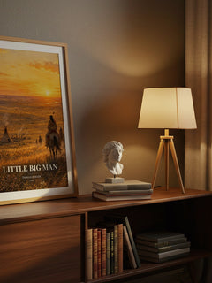 Little Big Man watercolour print on bookshelf – Thomas Berger fan gift