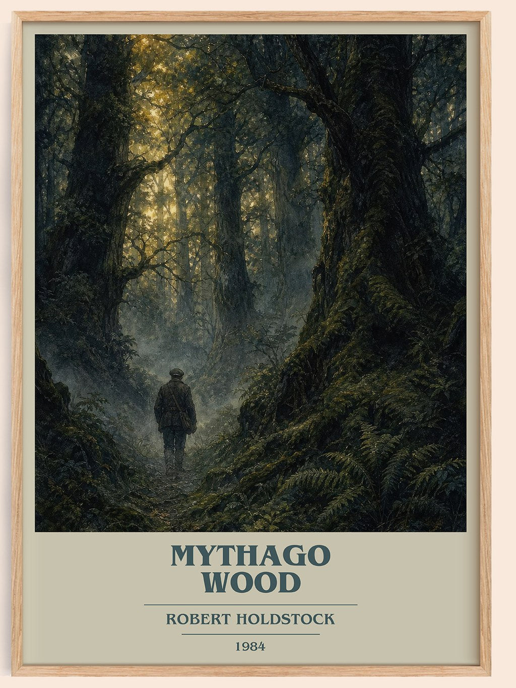 Mythago Wood book cover book poster by Robert Holdstock – framed literary art print