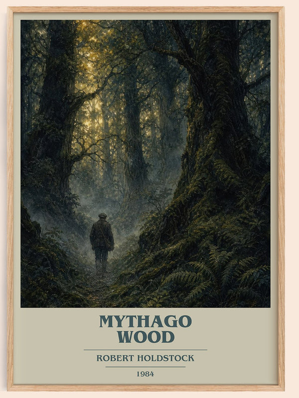 Mythago Wood book cover book poster by Robert Holdstock – framed literary art print