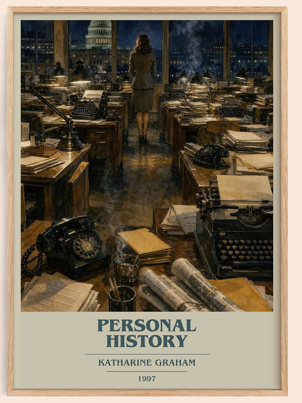 Personal History book cover book poster by Katharine Graham – framed literary art print