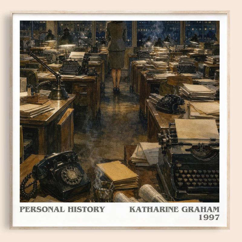 Personal History literary book poster by Katharine Graham – framed literary art print
