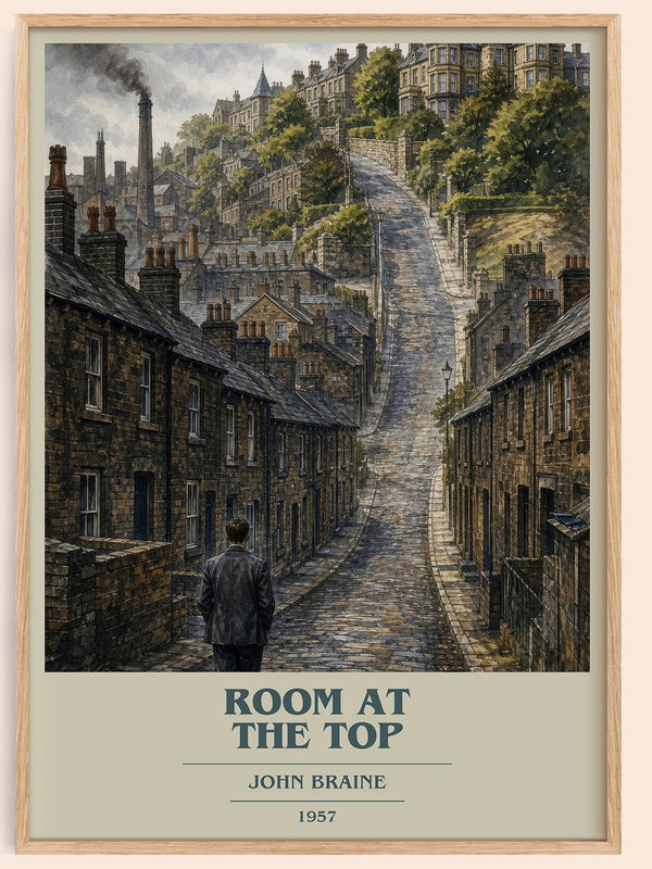 Room At The Top book cover book poster by John Braine – framed literary art print