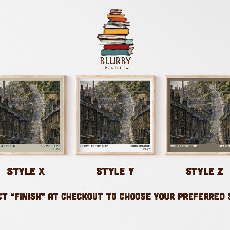 Room At The Top literary print in frame leaning in hallway – literary fiction wall art