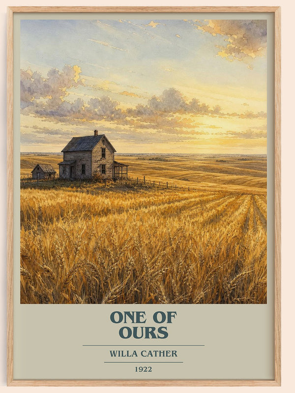 One of Ours book cover book poster by Willa Cather – framed literary art print