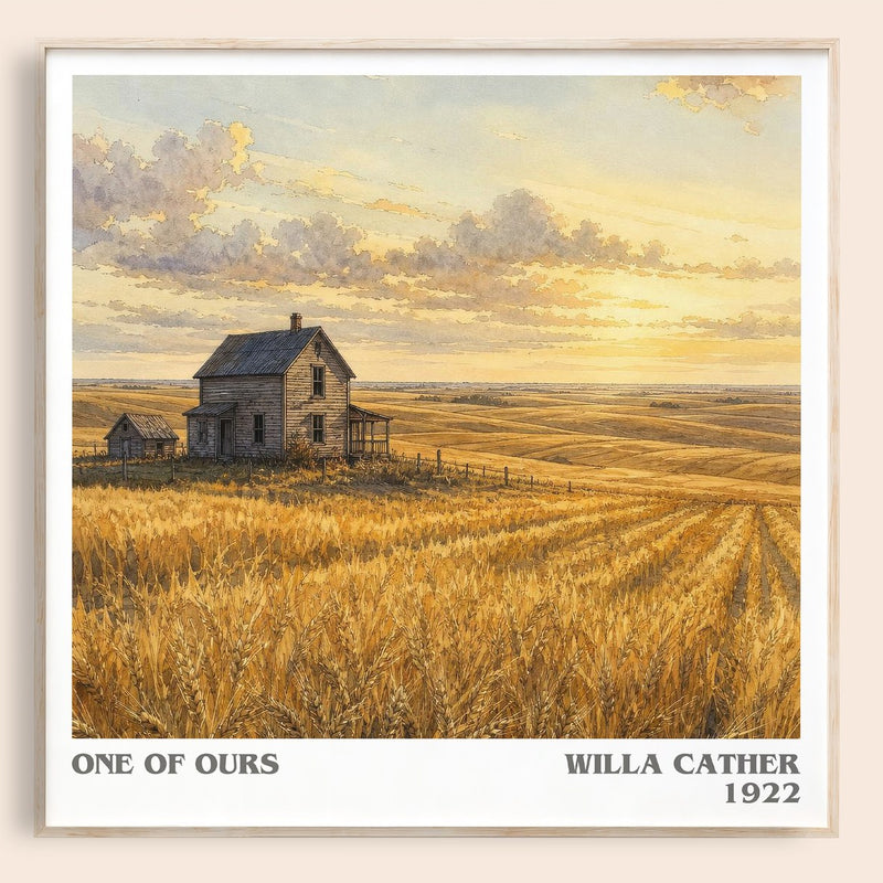 One of Ours literary book poster by Willa Cather – framed literary art print
