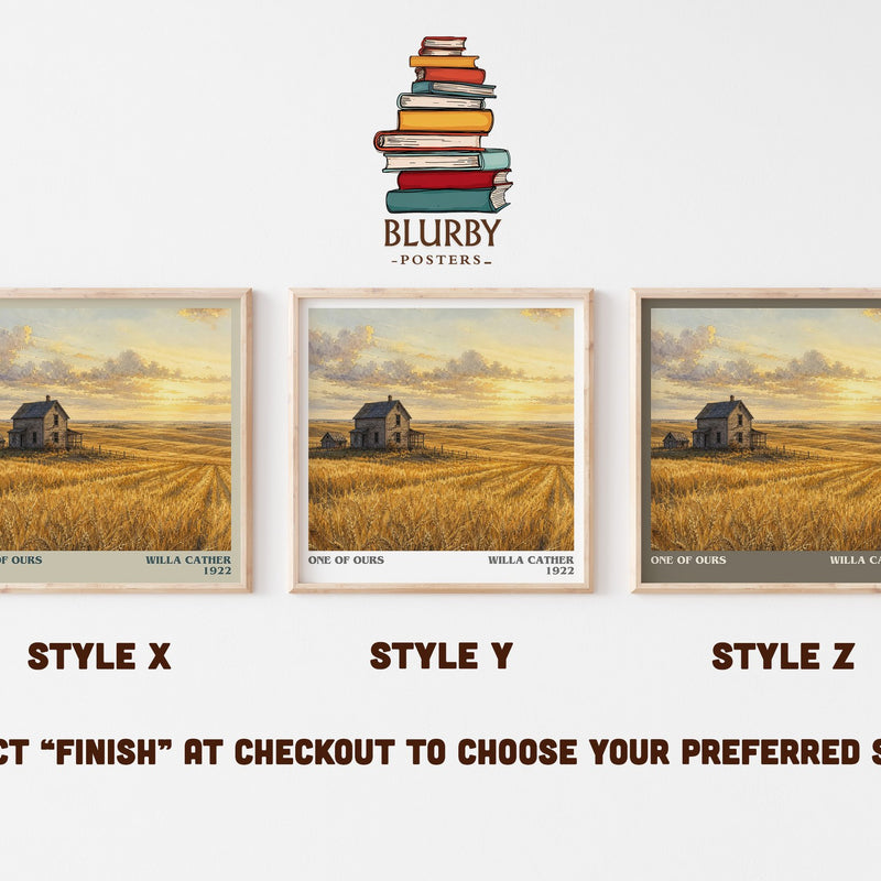 One of Ours literary print in frame leaning in hallway – literary fiction wall art
