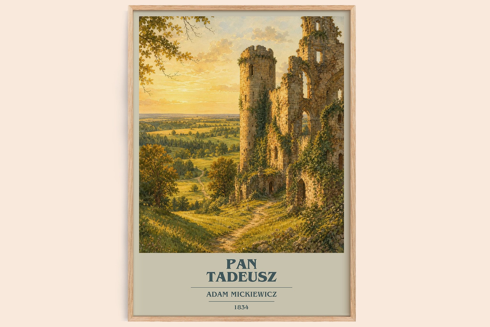 Pan Tadeusz Book Cover Poster by Adam Mickiewicz