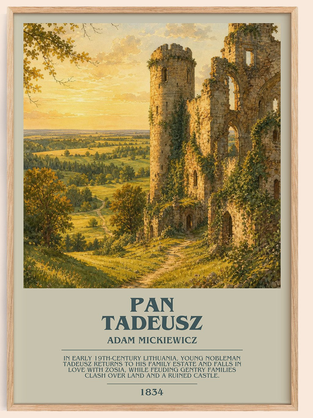 Pan Tadeusz Bookish Wall Art by Adam Mickiewicz – framed poster