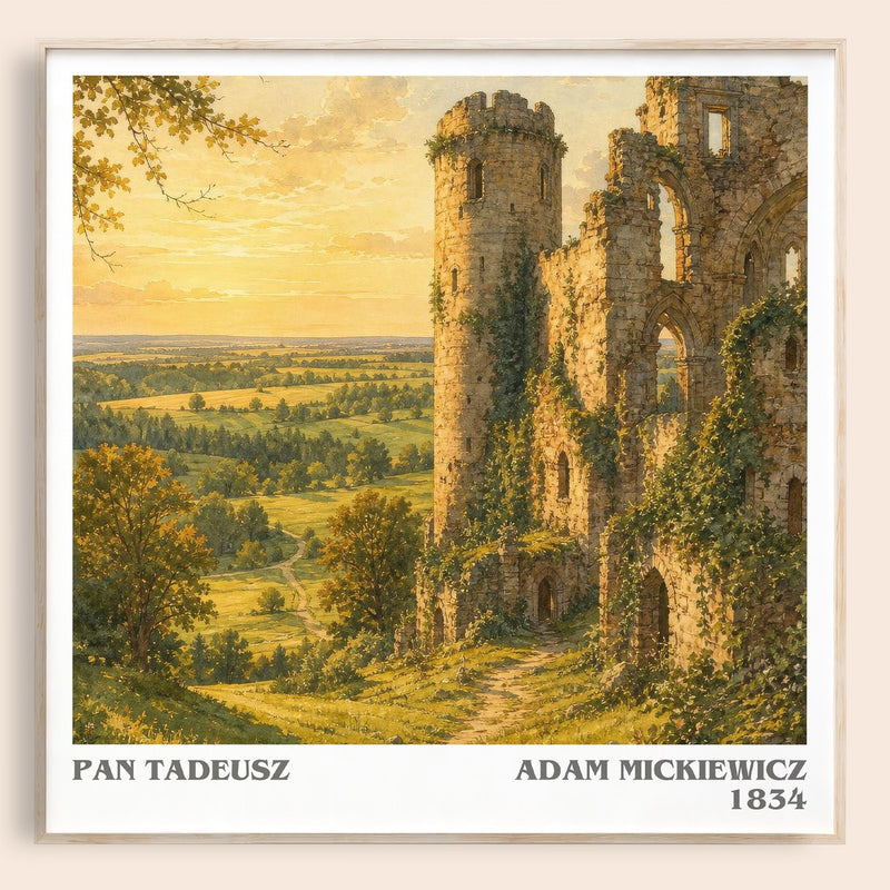 Pan Tadeusz literary book poster by Adam Mickiewicz – framed literary art print