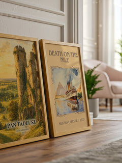Pan Tadeusz watercolour print framed by window – literary home decor
