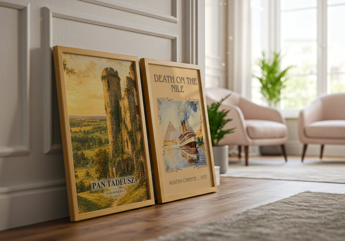 Pan Tadeusz watercolour print framed by window – literary home decor