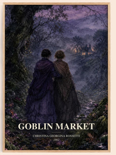 Goblin Market watercolour book poster by Christina Georgina Rossetti – framed literary art print