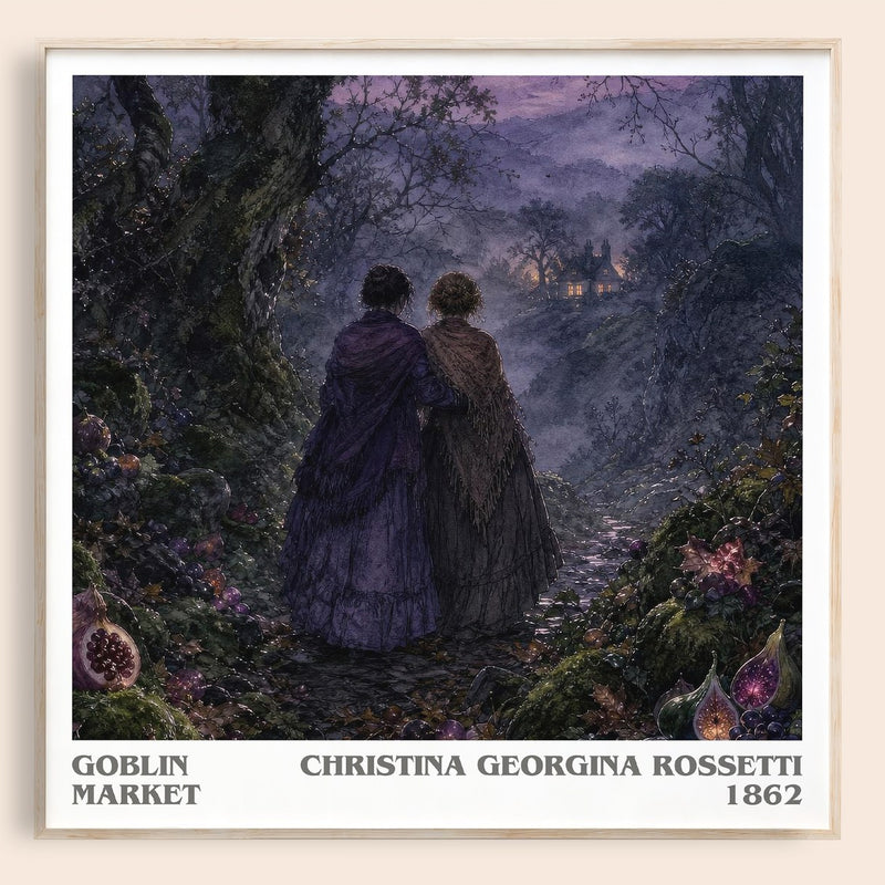 Goblin Market literary book poster by Christina Georgina Rossetti – framed literary art print