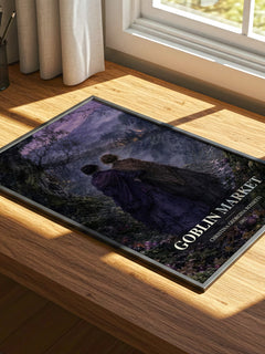 Goblin Market watercolour book poster framed on wall – poetry wall art