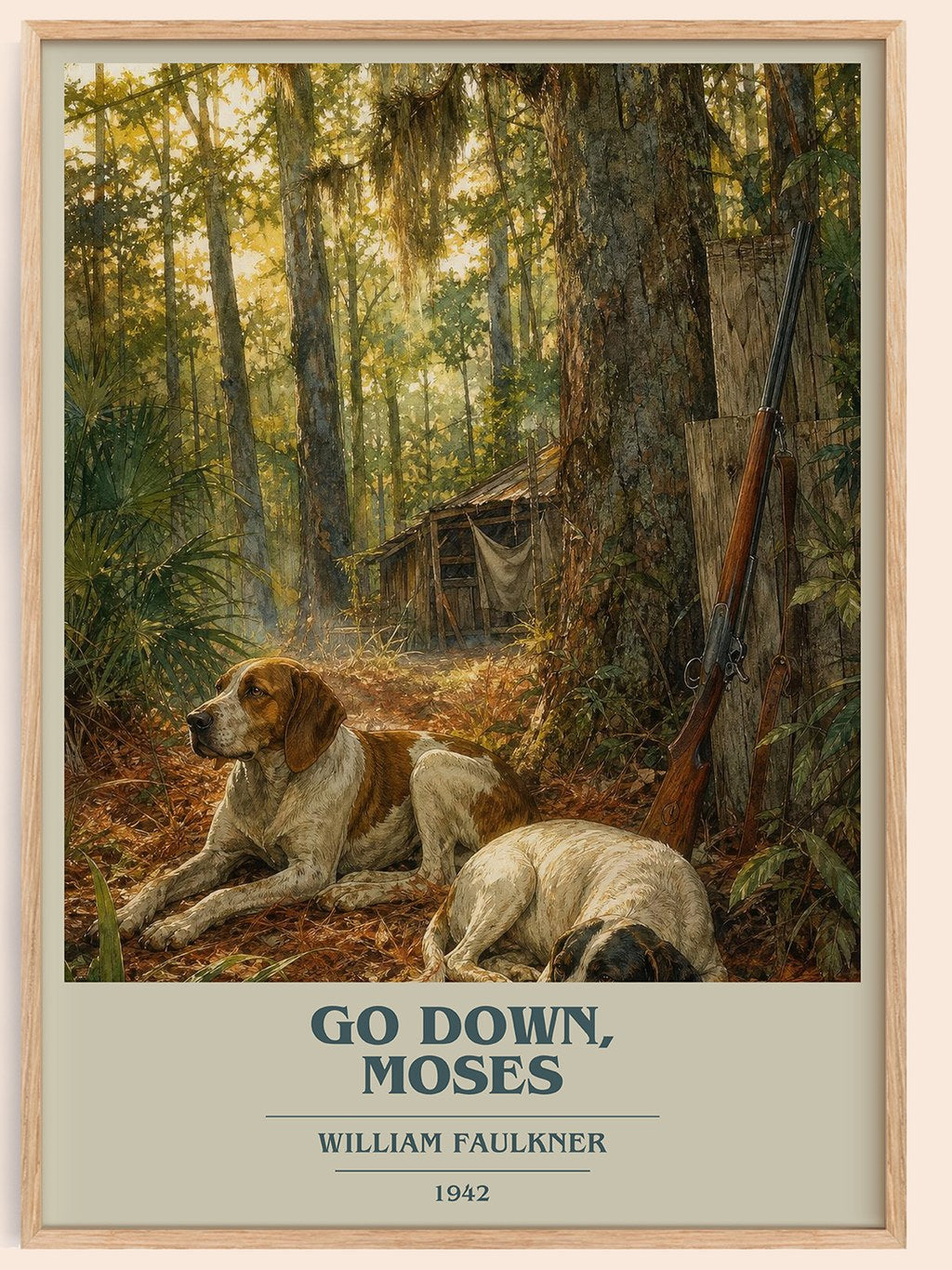 Go Down, Moses book cover book poster by William Faulkner – framed literary art print