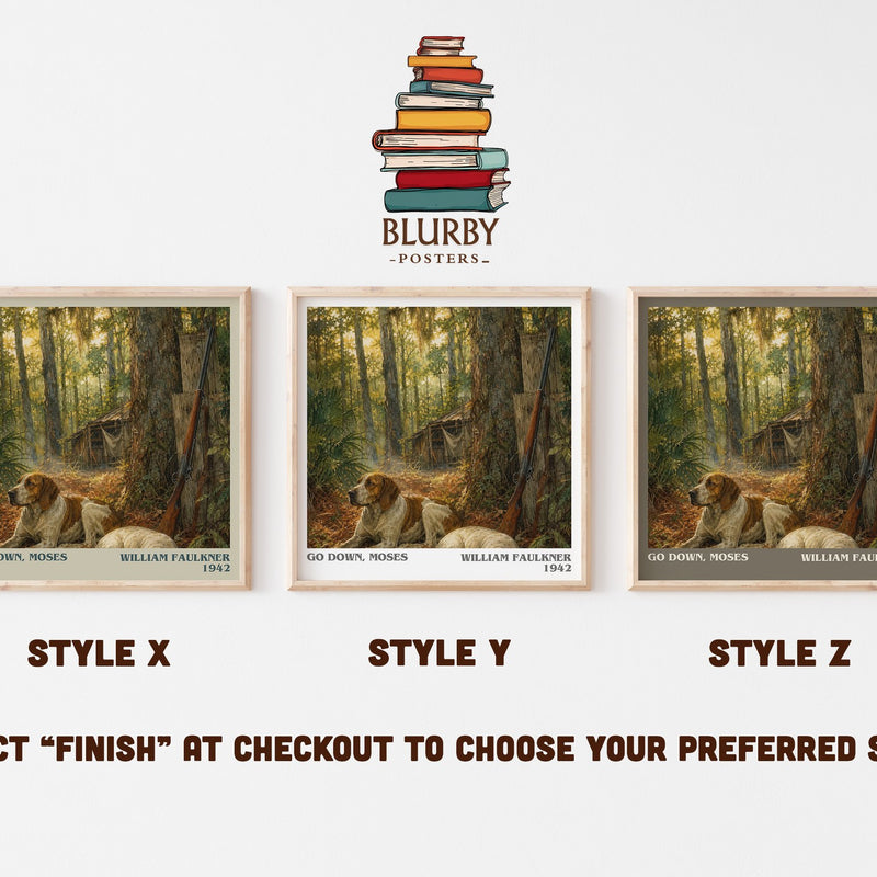Go Down, Moses literary print in frame leaning in hallway – literary fiction wall art