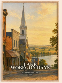 Lake Wobegon Days watercolour book poster by Garrison Keillor – framed literary art print