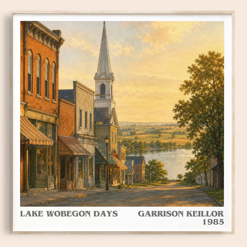 Lake Wobegon Days literary book poster by Garrison Keillor – framed literary art print