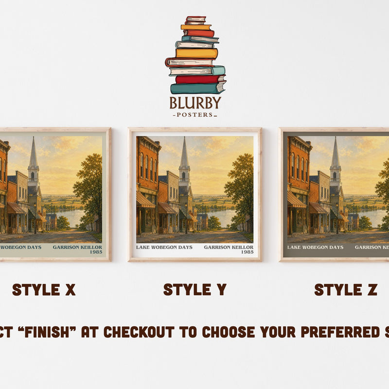 Lake Wobegon Days literary print in frame leaning in hallway – literary fiction wall art