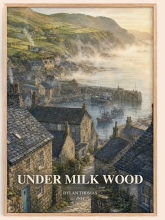 Under Milk Wood watercolour book poster by Dylan Thomas – framed literary art print