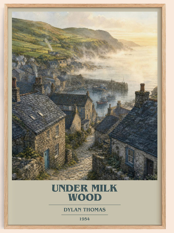 Under Milk Wood book cover book poster by Dylan Thomas – framed literary art print