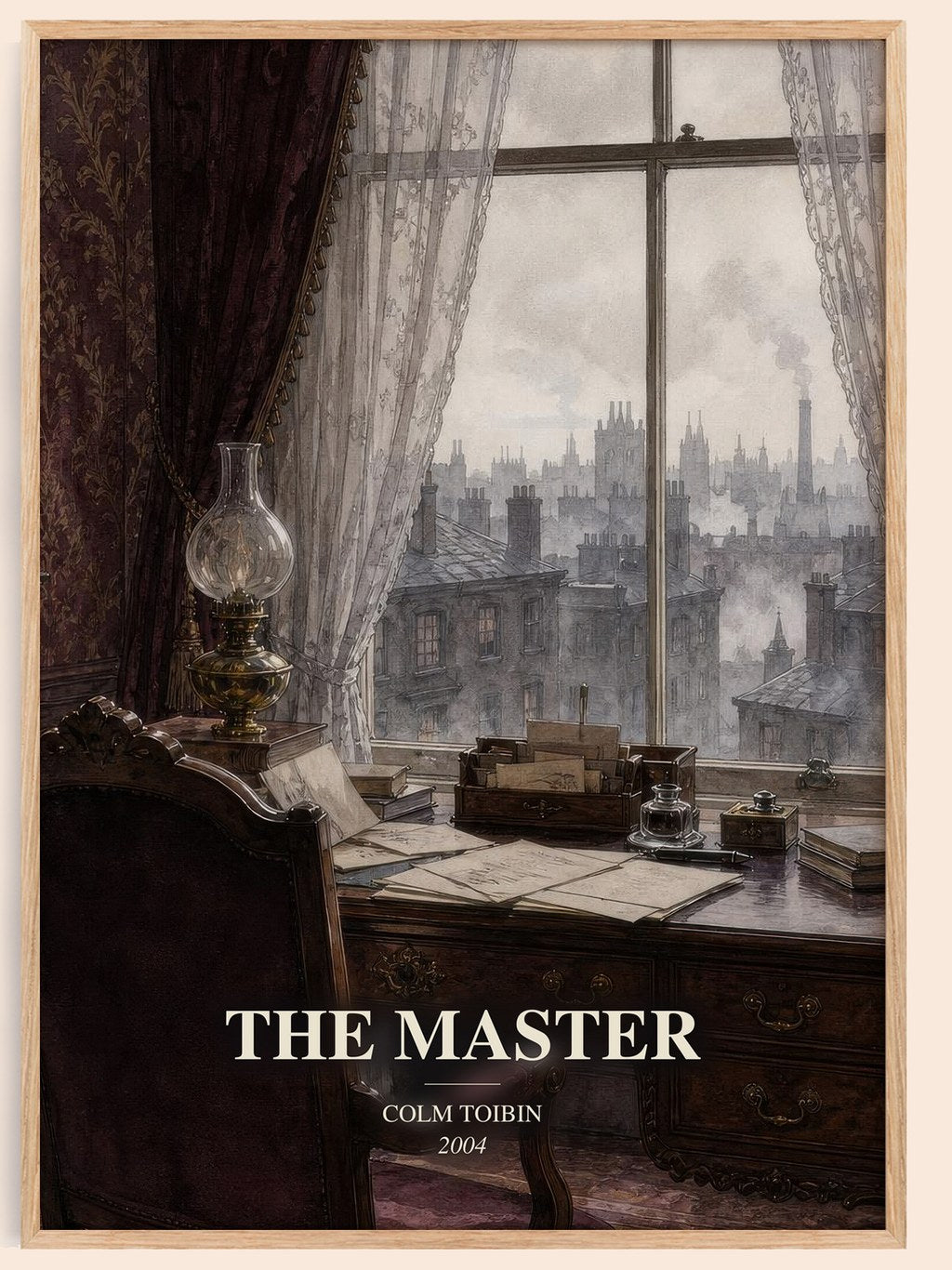 The Master watercolour book poster by Colm Toibin – framed literary art print