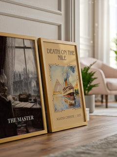 The Master watercolour print framed by window – literary home decor