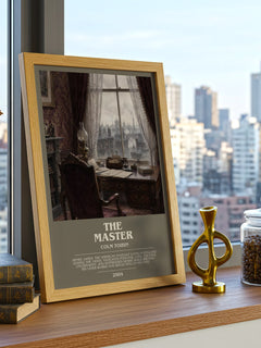 The Master Bookish Wall Art by Colm Toibin – framed print on a city-view windowsill