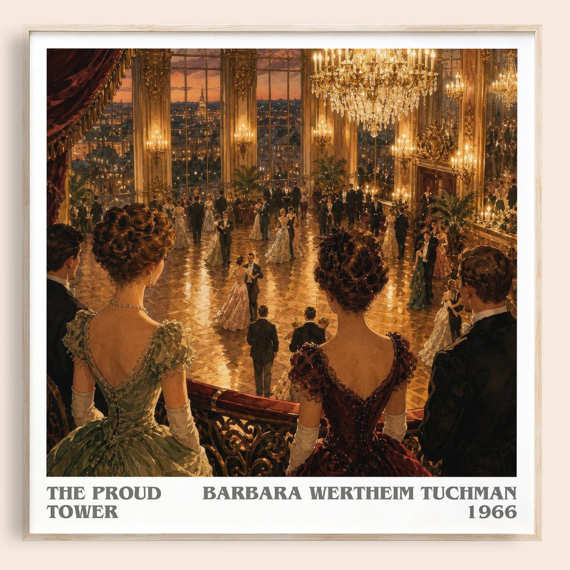 The Proud Tower literary book poster by Barbara Wertheim Tuchman – framed literary art print
