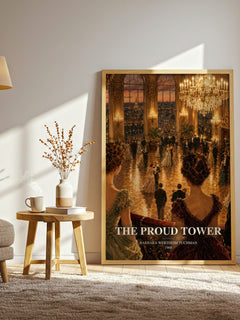 The Proud Tower watercolour print in frame leaning in hallway – non fiction wall art