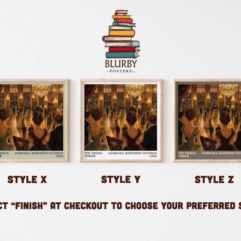 The Proud Tower literary print in frame leaning in hallway – non fiction wall art