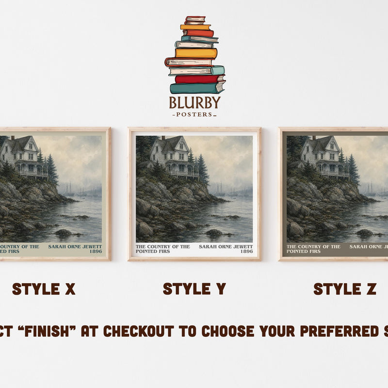 The Country of the Pointed Firs literary print in frame leaning in hallway – literary fiction wall art