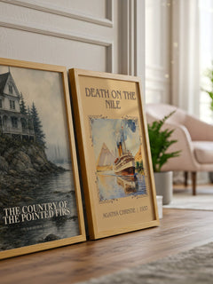 The Country of the Pointed Firs watercolour print framed by window – literary home decor
