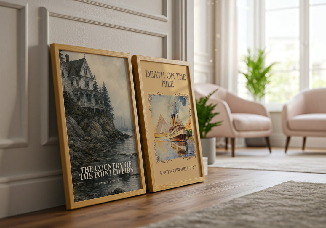 The Country of the Pointed Firs watercolour print framed by window – literary home decor