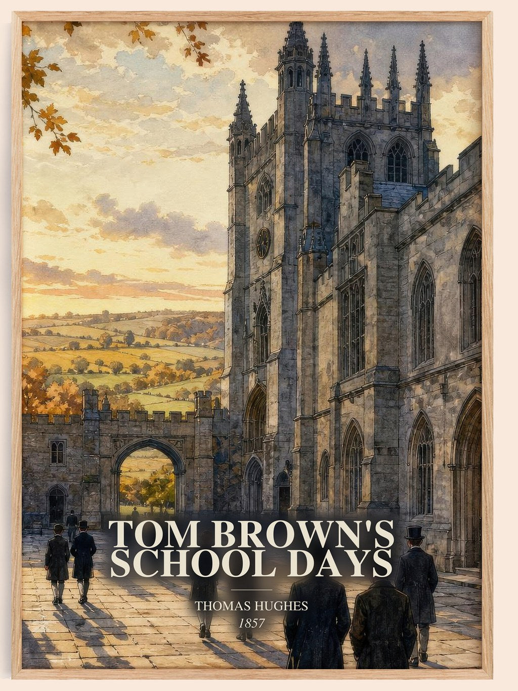 Tom Brown's School Days watercolour book poster by Thomas Hughes – framed literary art print