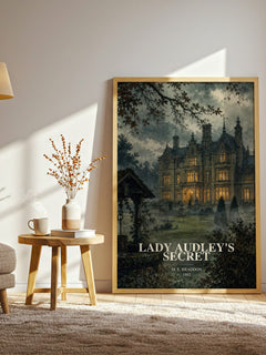 Lady Audley's Secret watercolour print in frame leaning in hallway – gothic wall art