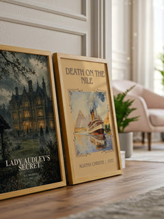 Lady Audley's Secret watercolour print framed by window – literary home decor