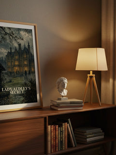 Lady Audley's Secret watercolour print on bookshelf – M. E. Braddon fan gift