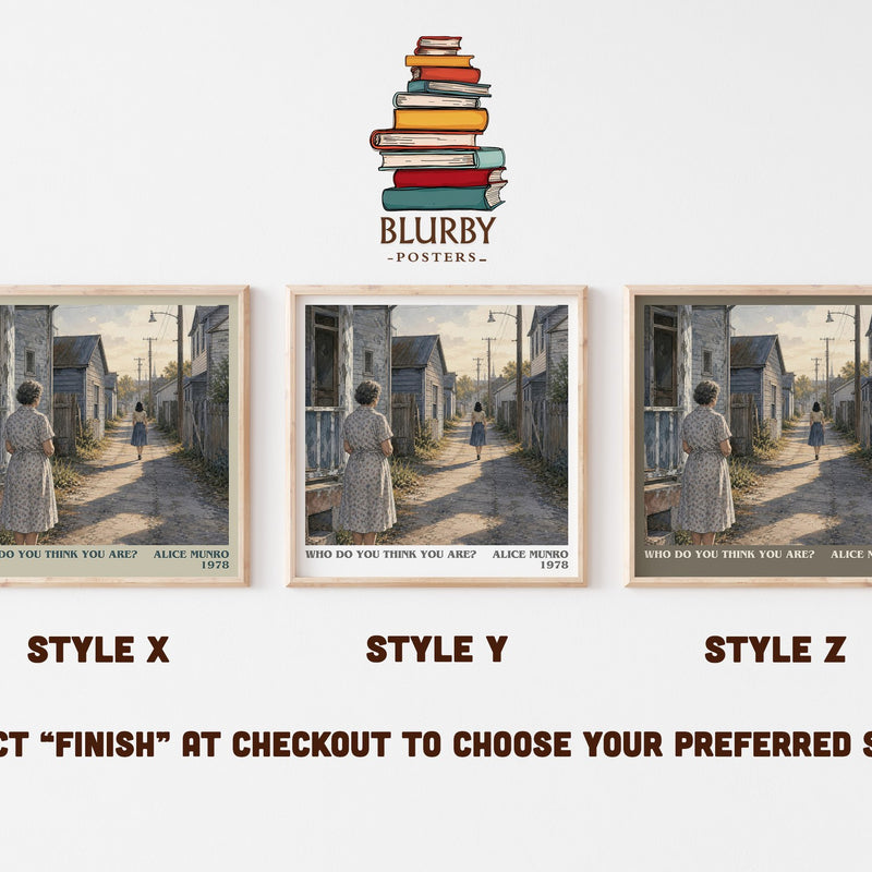 Who Do You Think You Are? literary print in frame leaning in hallway – literary fiction wall art