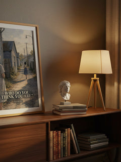 Who Do You Think You Are? watercolour print on bookshelf – Alice Munro fan gift
