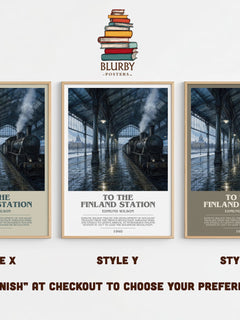 To the Finland Station Bookish Wall Art by Edmund Wilson – Style X, Y and Z side by side – choose your finish