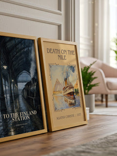 To the Finland Station watercolour print framed by window – literary home decor