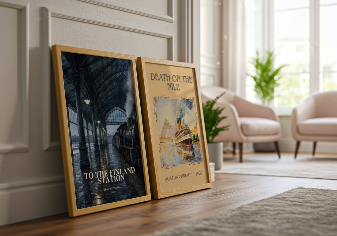 To the Finland Station watercolour print framed by window – literary home decor