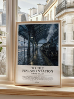 To the Finland Station Bookish Wall Art by Edmund Wilson – framed print by a bright window