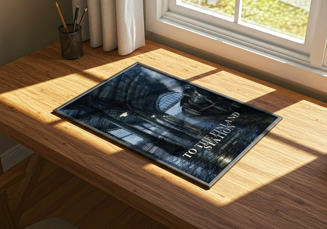 To the Finland Station watercolour book poster framed on wall – non fiction wall art