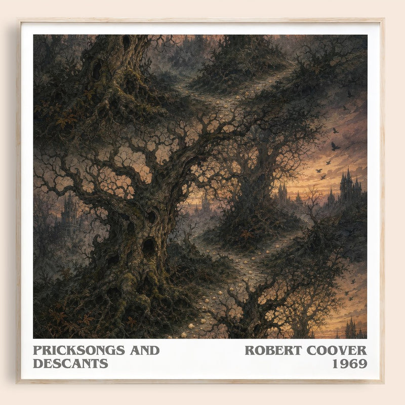 Pricksongs and Descants literary book poster by Robert Coover – framed literary art print