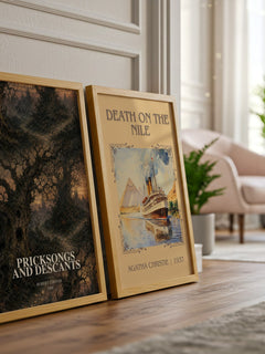 Pricksongs and Descants watercolour print framed by window – literary home decor