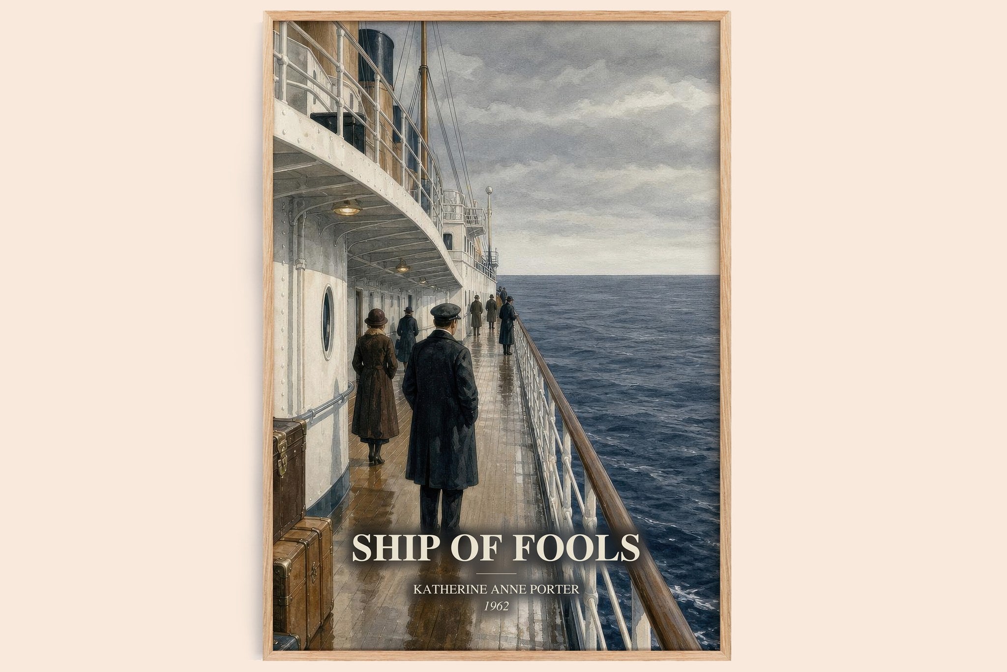 Ship Of Fools Book Watercolour Illustration by Katherine Anne Porter