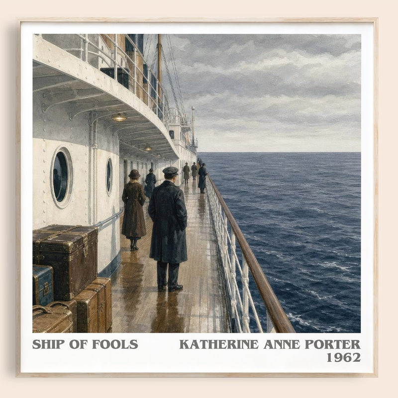 Ship Of Fools literary book poster by Katherine Anne Porter – framed literary art print