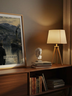 Mysteries watercolour print on bookshelf – Knut Hamsun fan gift